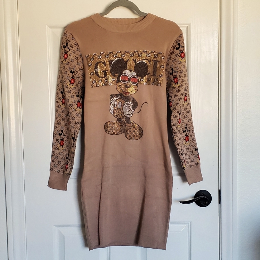 NWT Mickey Mouse long sleeve mini dress